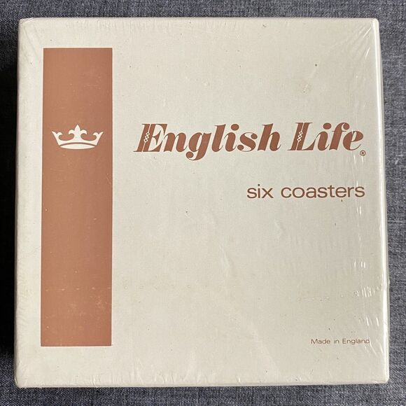 Vintage Christmas Hearts Six Coaster Set Cork Back English Life - Picture 3 of 3